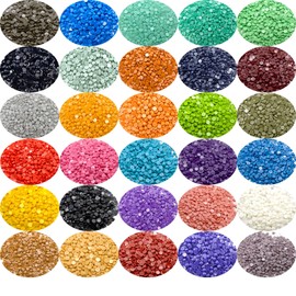15000 Pieces 30 Color Diamond Art Painting Beads,Flat Bottom Round Resin Rhinestones for Diamond Art Painting Accessories, Replacement Beads，Round Drills for 5D DIY Craft (Thirtycolor)