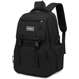 Clufar School Backpack Teenager Boys Girls Lightweight School Bag Waterproof Laptop Backpack School Multi Bag Comfortable School Bag School Bag Backpack School Backpacks Women Men Large, black