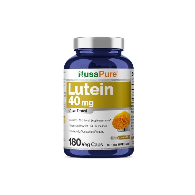 Lutein 180 Cápsulas Vegetales Omg Gluten Suplemento Apoyo Ojos Secos