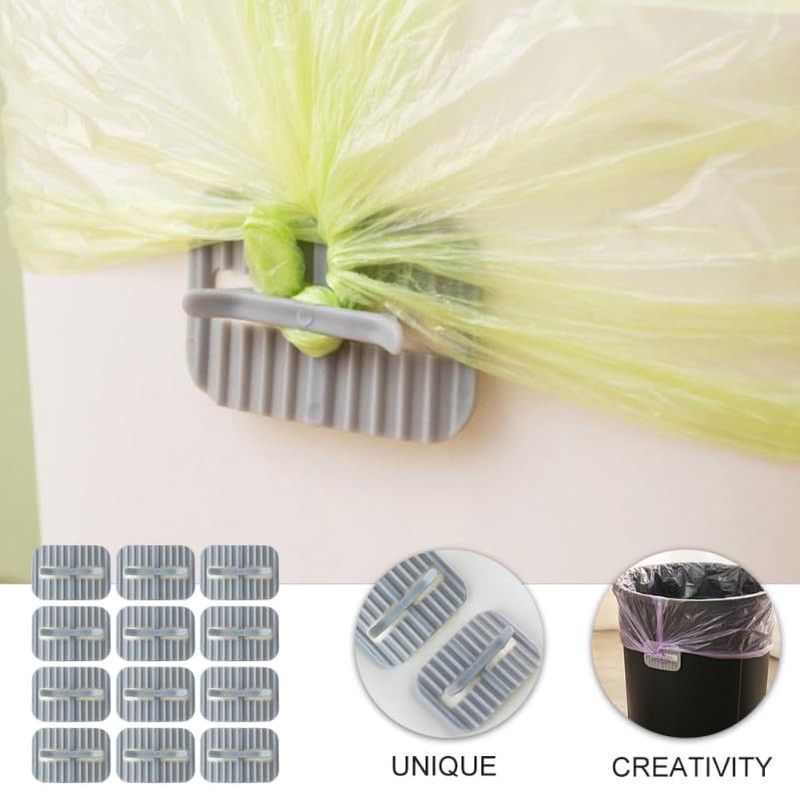 Zerodeko 16Pcs Garbage Bag Fixing Clamps Non-Slip Self-Adhesive Trash can
