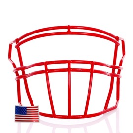Green Gridiron - SF-2BDC for Riddell SpeedFlex + Chrome US Flag Helmet Decal (Scarlet)