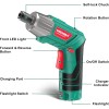 Hychika Cordless Screwdriver HYCHIKA 4V 2.0Ah Rechargeable Screw Gun w/
