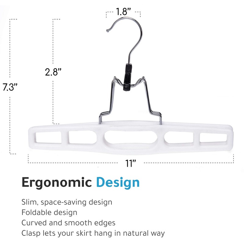 Premium Skirt Hangers 2-Pack - Thin Space-Saving Skirt Hanger Set