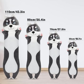 Mikytoper Long Dog Plush Pillow - Soft Husky Plushie Stuffed Animals Plushie Pillow kawaii Long Husky Dog Plushie Pillow Gift for Kids Adult, Cute Home Decoration (70CM)