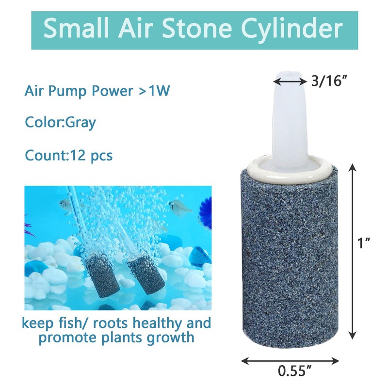 AQUANEAT Aquarium Air Stones 1 inch 12 Pack, Bubble Stone,