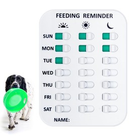 Dog Feeding Reminder Magnetic 3 Times A Day, Catcan Firmly Mount Pet Feeding Reminder for Avoid Overfeeding, Cat Feeding Reminder Chart Track with Magnets Titles and Double-Sided Adhesive