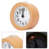 Beech Wooden Mute Silent Alarm Clock No Ticking for Home