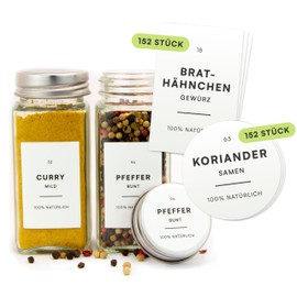 Mokali® Spice Labels (Pack of 304) White