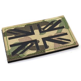 Multicam Camo IRR Union Jack Flag Patch British Military Hook and Loop 8x5cm Army Airsoft Badge MTP UK