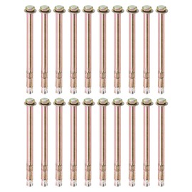 M METERXITY 20-Pack Hex Expansion Bolt, M6x120mm Colored Galvanized Iron-Carbon Steel External Hex Expansion Bolts, Anti-Corrosion Metal Bolt for Concrete/Dry Brick/Block Walls