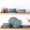 AmorArc Ceramic Dinnerware Sets,Handmade Reactive Glaze Stoneware Plates and Bowls