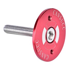 Bike Stem Top Cap, Cycling Headset Screws Computer Stopwatch Mount Holder for MTB Bicycles and Road Bikes (Red)