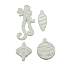 Yolli Christmas Baubles and Ribbon/Bow Fondant Cutter Set - 1 Pack (3 Pieces)