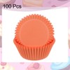 sourcing map 100 Count Cupcake Liners Orange Cupcake Cups Standard