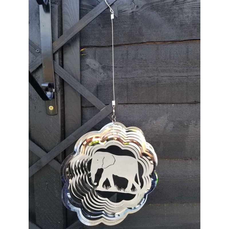 Stainless Steel Wind Spinner - 3D Mobile - Elephant Spinner