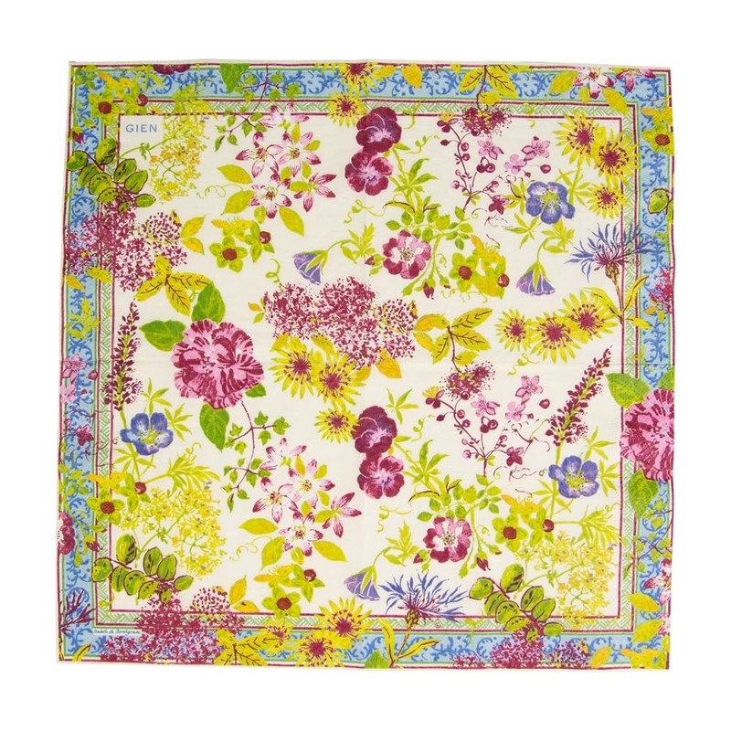Caspari Mille Fleurs Paper Luncheon Napkins, Green, Pack of 20