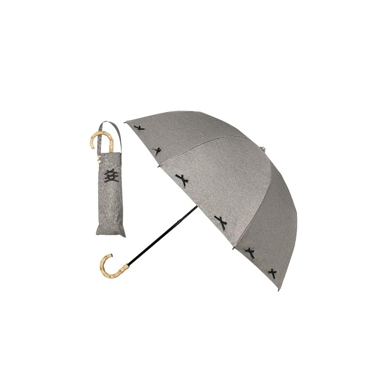 PT Full Blackout 2 Tier Folding Umbrella/Ribbon Linen GY×BK, Black