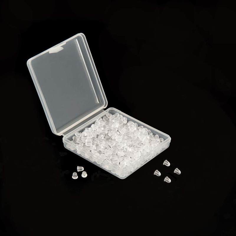 iBayam Silicone Earring Backs Earring Backings 1200 Pcs Soft Clear