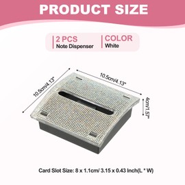 PATIKIL Rhinestone Sticky Note Dispenser, 2Pcs 3x3 Sticky Note Holder Acrylic Posted Notes Memo Note Container Dispenser for Sticky Notes Office Home Store Kitchen Supplies, White