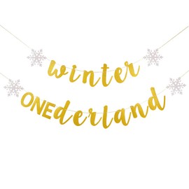 Gold Glitter Winter Onederland Banner Winter Onederland 1st Birthday Banner Winter Wonderland 1st Birthday Banner Decorations for Winter Onederland 1st Birthday Party Decorations