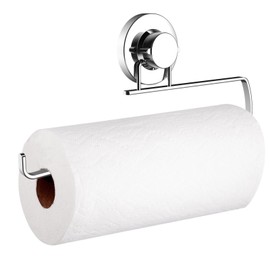 Poywaze Kitchen Paper Holder Suction Cup Strong Towel Paper Roll Holder Stainless Steel Towel Rack for Kitchen, Approx W29 x D3.5 x H13cm, Silver