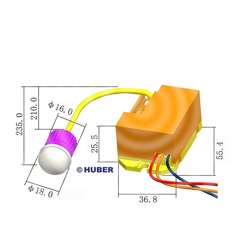 Huber Motion, 180° Motion Detector, White, Fitted, Concealed, Energy Efficient,