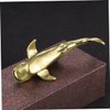 Levemolo Brass Shark Figurine Small Desktop Decor Unique Tabletop Ornament