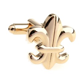 MRCUFF Fleur De Lis Gold Tone New Orleans Mardi Gras Pair Cufflinks Presentation Gift Box & Polishing Cloth