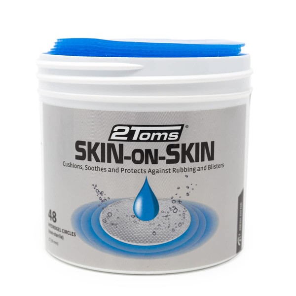 2Toms Skin-On-Skin Hydrogel Circles for Blisters, Chafing, Stings, Irritations, and Skin Pain Relief, 48 3-Inch Circles