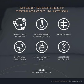SHEEX Midnight Label Cooling Pillowcases, Set of 2, Standard, Porcelain