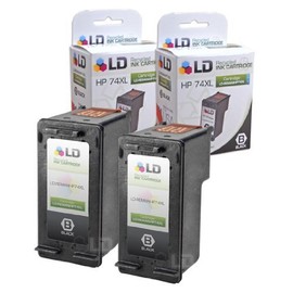 LD Remanufactured Printer Ink Cartridge Replacement for HP 74XL CB336WN High Yield (Black, 2-Pack)