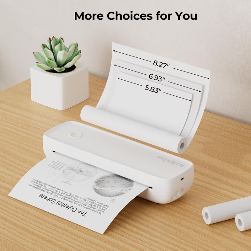 MUNBYN A4/A5/B5 Thermal Paper, Compatible with ITP01 ITP02 ITP04 A4