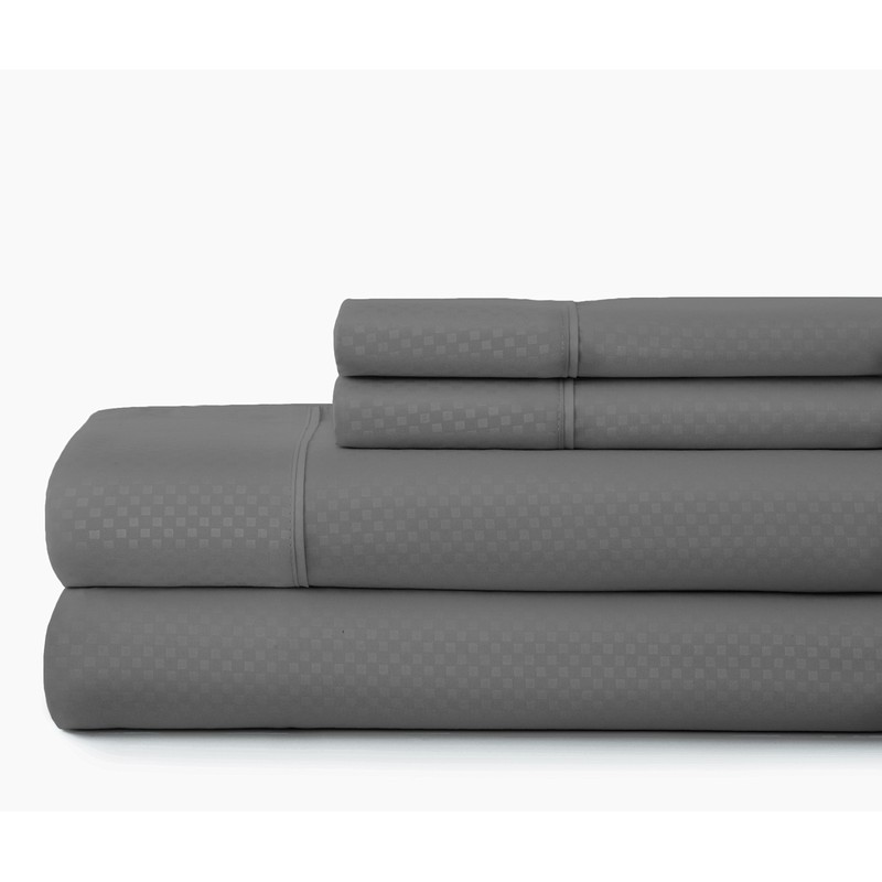 ienjoy Home 4 Piece Sheet Set Embossed Checkered Pattern Queen