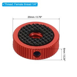 PATIKIL 0.79" OD x 0.24" Thickness Tripod Mount Adapter Rubber Pad, 3 Pack 1/4" Screw Hole Rubber Washers for Action Camera Tripod Accessories, Red