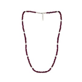 Silverly Women's .925 Sterling Silver Ruby Gemstone Grain 45 47 cm Necklace, Ruby