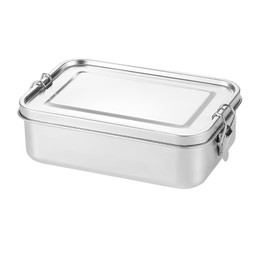Stainless Steel Lunch Box, 1400ml Metal Lunch Box Portable Food Containers, Bento Box with Lock Clip for Salad Sandwich, Lunchbox for Adults Kids Camping Travel School Work