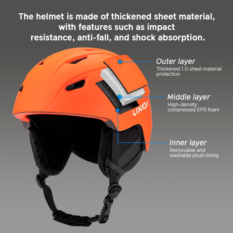 Integrated Warm Ski Helmet Adjustable Lightweight Comfortable Snowboard Helmet