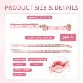 2 Pcs Stretch Bands for Flexibility, Resistance Kids Ballet Dance Exercise Band Stuff Adjustable Stretching Yoga Straps with 8 Loops for Children's Pilates Latin Yoga Equipment (Light Pink)