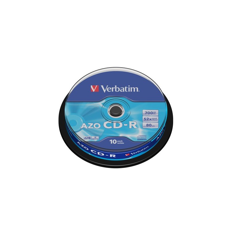 Verbatim SuperAZO 52x 700MB CD-R Blank Spindle Pack of 10