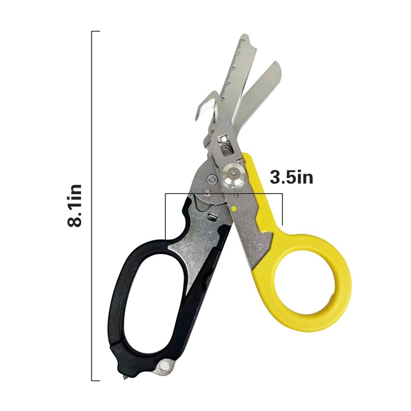 Trauma Shear Foldable,Emergency Response Shears with Strap Cutter and Glass