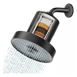 25 Etapas Filtro de Agua para Regadera | 6"cabezal de Ducha de Lluvia de Alta Presi?n con Filtrado, Agua para Eliminar Cloro, Impurezas y Olores, Idea