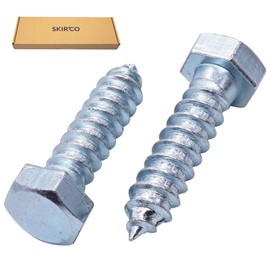 SKIR'CO (20 pcs) DIN 571 Zinc Plated Steel Hexagon Head Wood Screws M12 x 40 mm, Coach Screws, Hex Screw, Lag Bolts
