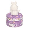 Rabbit Figurine Trinket Boxes Hand Painted Rhinestones Small Jewelry Box
