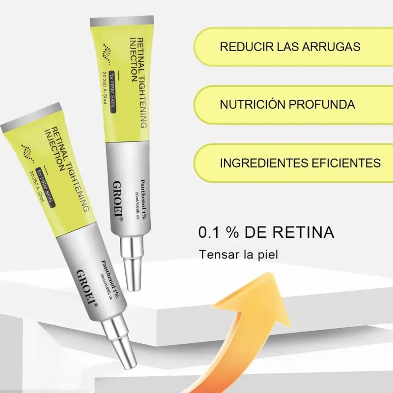Crema Nocturna Antiarrugas GROEI Retinol Contorno Ojos Rejuvenecedor 20ml Pack