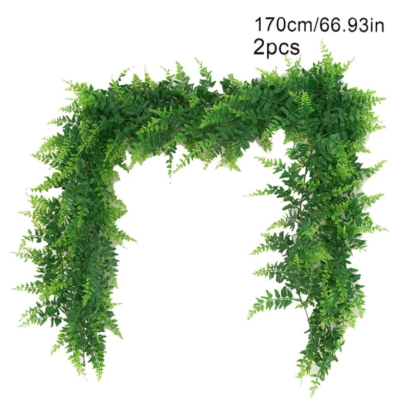 Artificial Hanging Fern Vine for Home & Garden Decor –