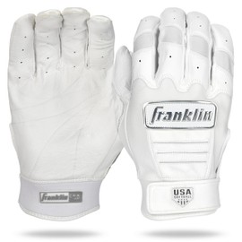 Franklin Sports CFX FP Softball Batting Gloves Pair, Women's X-Large, White/Chrome