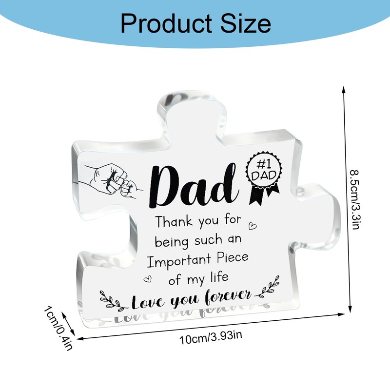 1PCS Puzzle Shaped Acrylic Plaques Daddy Birthday Gifts, Dad Gift