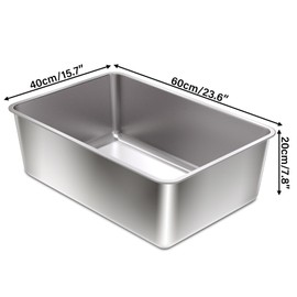 Stainless Steel Litter Box, XXL Extra Large Cat Litter Box,High-Sided Metal Litterbox for Big Cat,Multiple Cats,Easy to Clean,Non Stick and No Smell,23.6x15.7x8inch