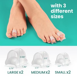 Welnove Welnove Hammertoe Corrector - 6 Pack Toe Splints - Soft Gel Toe Straighteners - Realign Bent, Curled, Crooked, Claw, Hammer Toes - Toe Corrector for Men and Women, Small(Transparency)