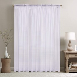 Megachest PURE voile Extra WIDE Sheer Plain Voile Curtain Window Panel 7 Drops EXTRA LONG 1 PANEL (voile-snow white,295X229CM DROP ONE PANEL)